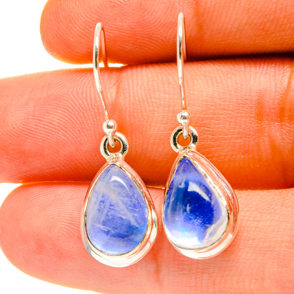 Rainbow Moonstone Earrings handcrafted by Anasilvercos - EARR416955