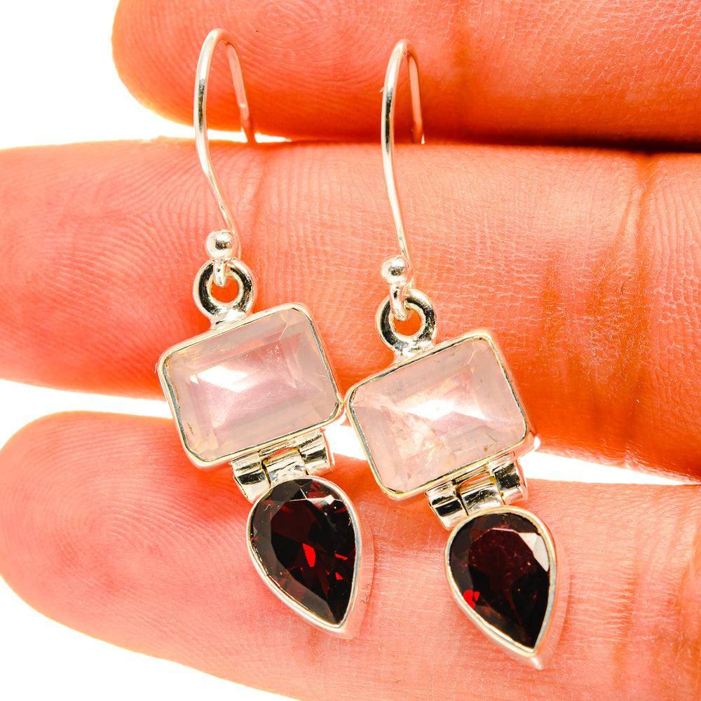 Rose Quartz Earrings handcrafted by Anasilvercos - EARR416963