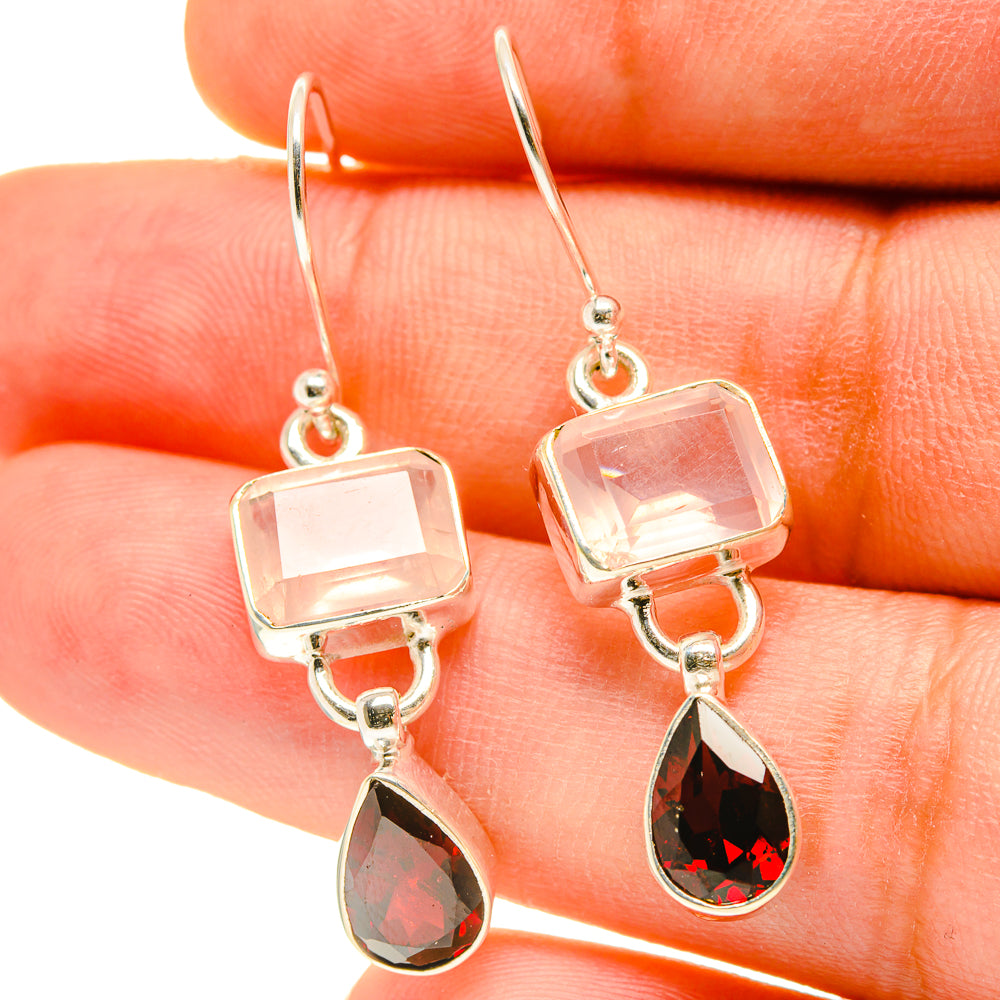 Rose Quartz Earrings handcrafted by Anasilvercos - EARR416969