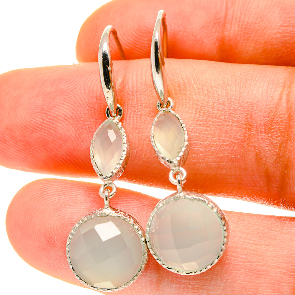 Aqua Chalcedony Earrings handcrafted by Anasilvercos - EARR416971