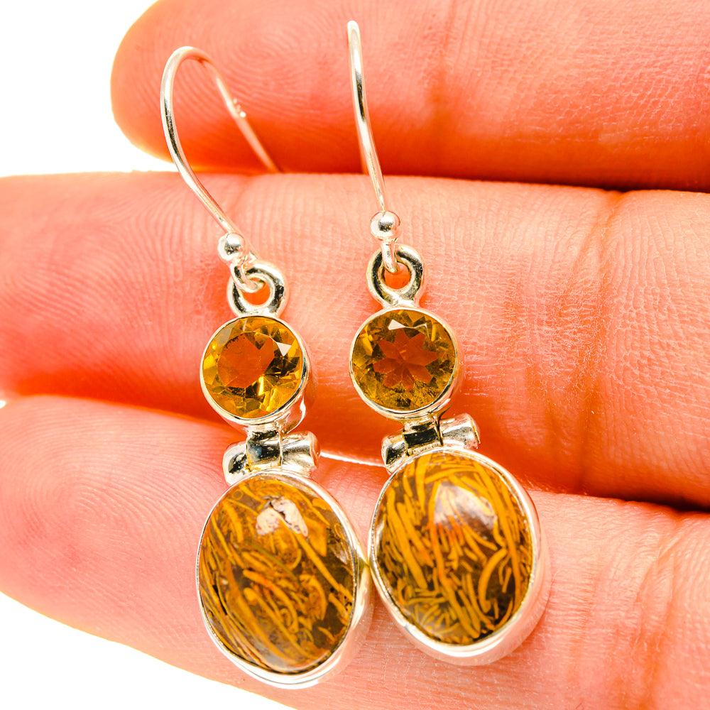 Palm Wood Jasper Earrings handcrafted by Anasilvercos - EARR416975