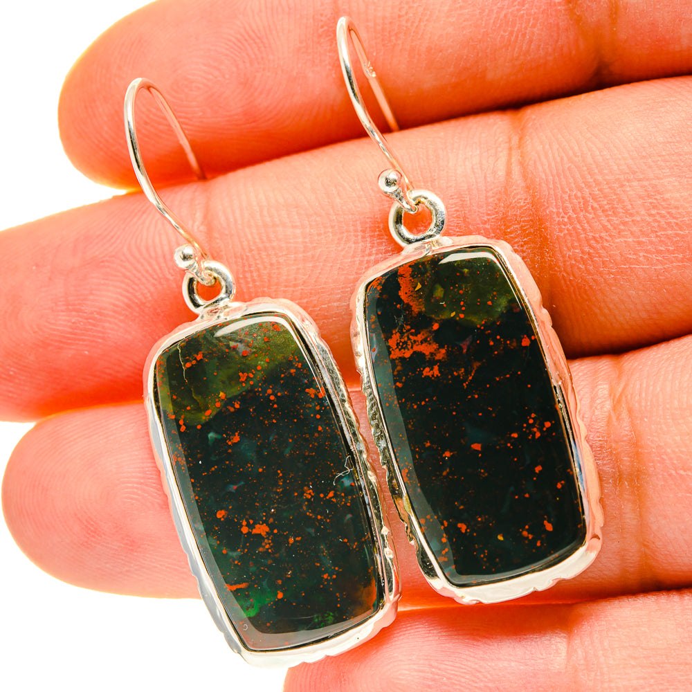 Bloodstone Earrings handcrafted by Anasilvercos - EARR416982