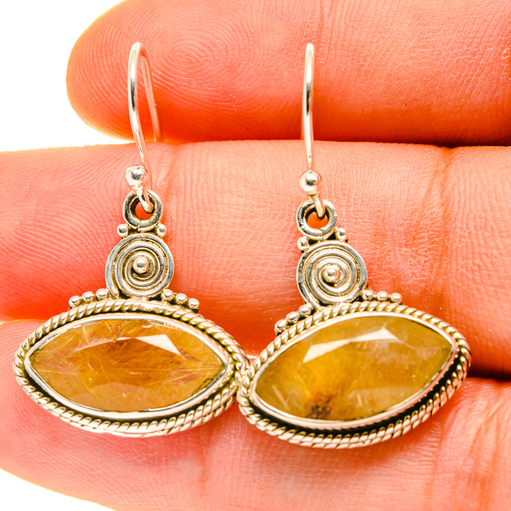 Rutilated Quartz Earrings handcrafted by Anasilvercos - EARR416986