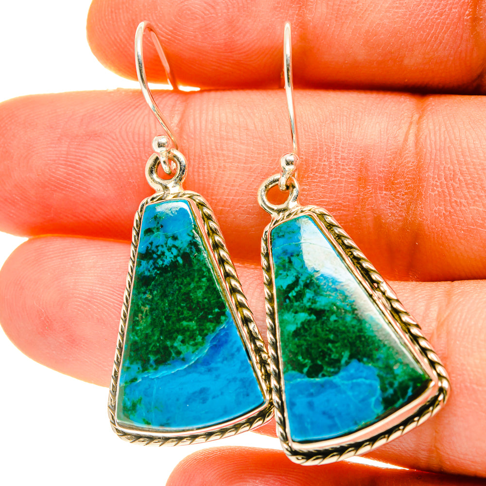 Chrysocolla Earrings handcrafted by Anasilvercos - EARR416994
