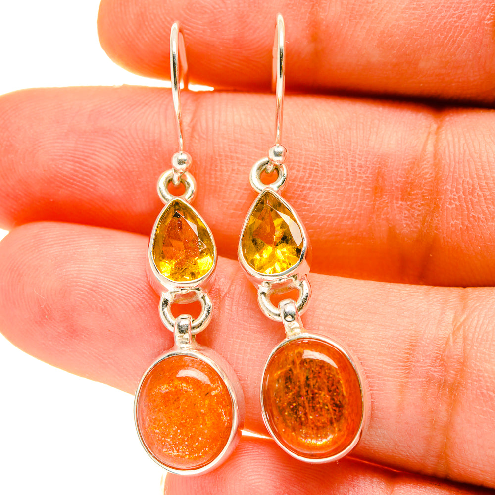 Sunstone Earrings handcrafted by Anasilvercos - EARR416995