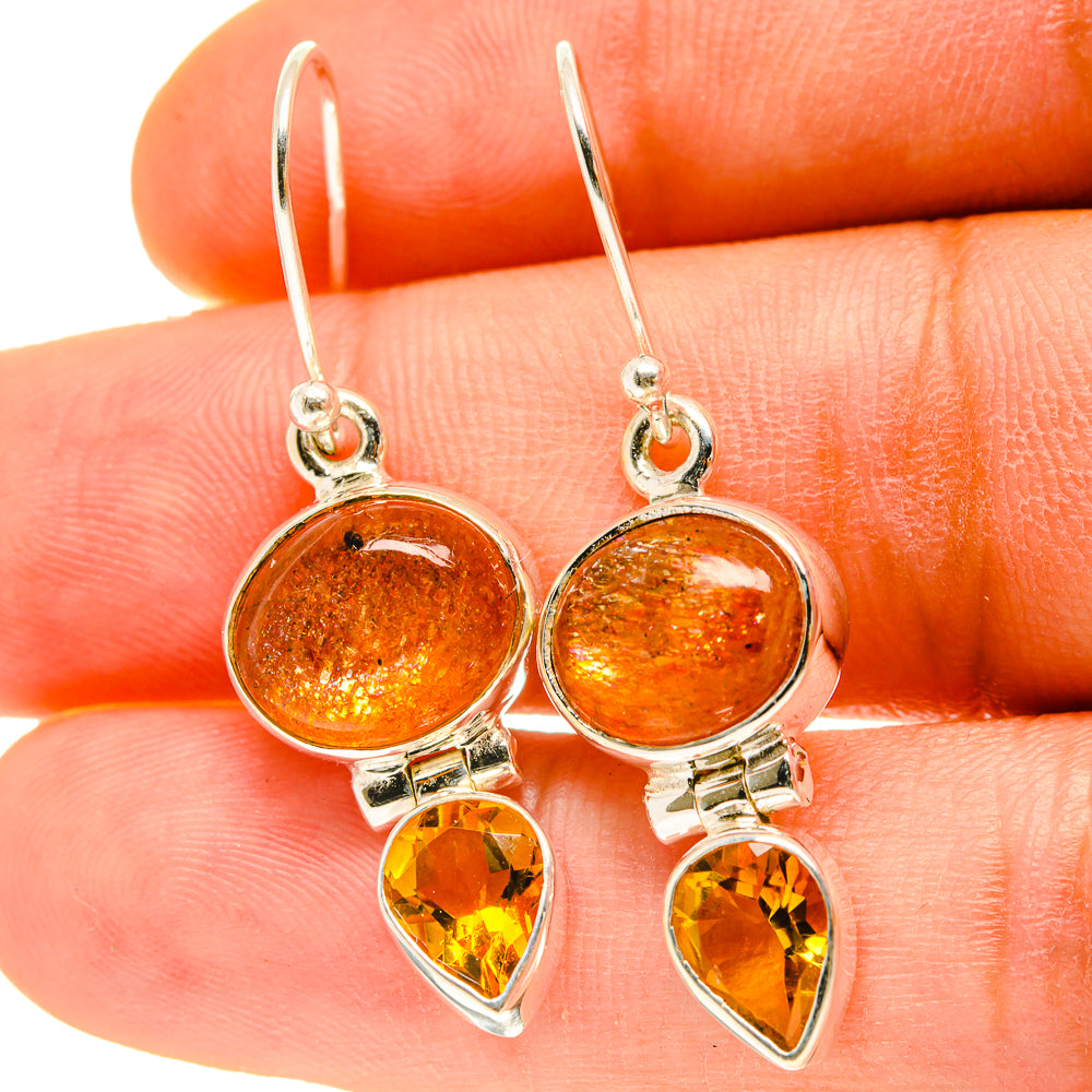 Sunstone Earrings handcrafted by Anasilvercos - EARR416998