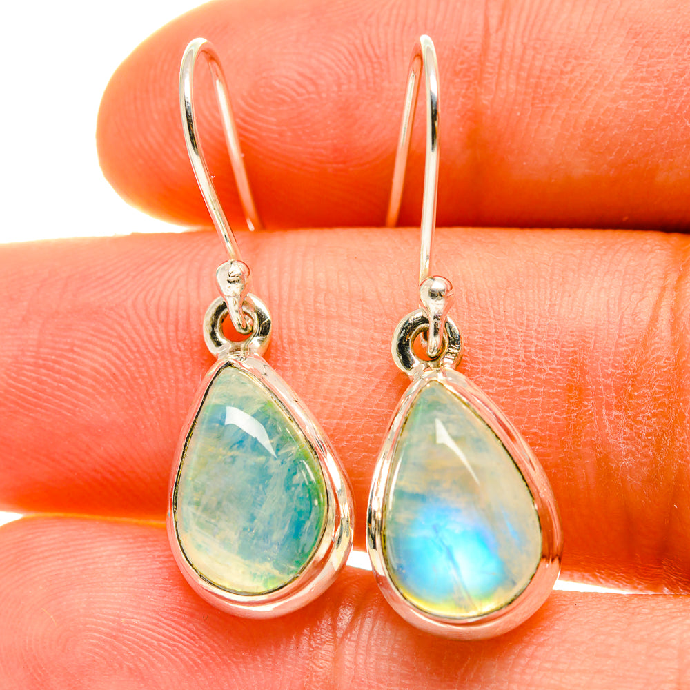 Rainbow Moonstone Earrings handcrafted by Anasilvercos - EARR417006