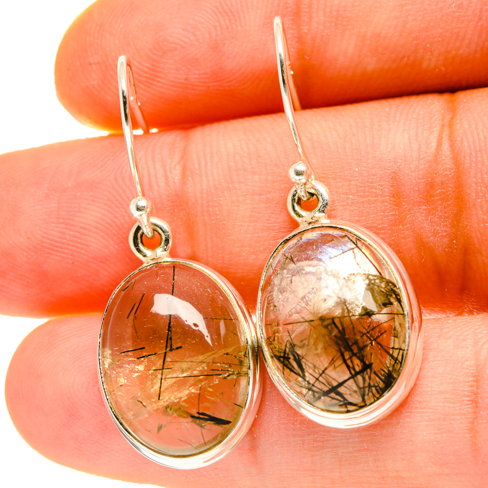 Tourmalinated Quartz Earrings handcrafted by Anasilvercos - EARR417013