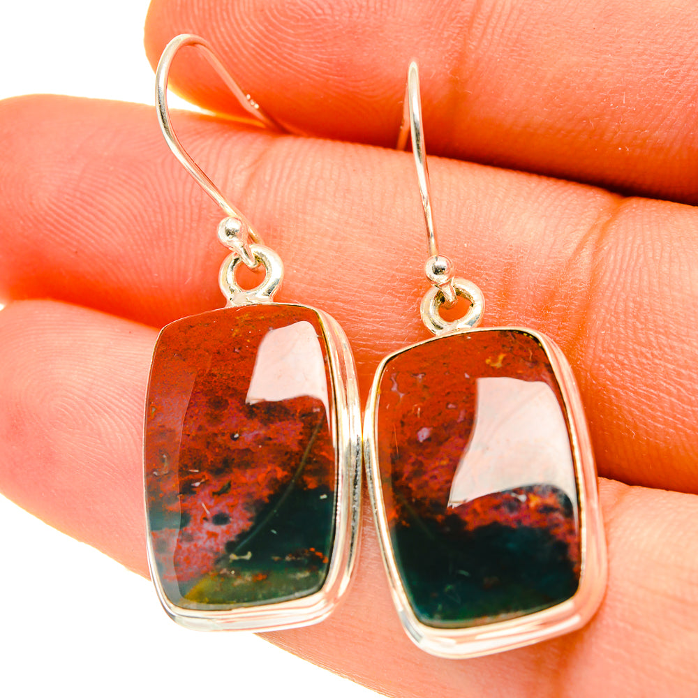 Bloodstone Earrings handcrafted by Anasilvercos - EARR417014