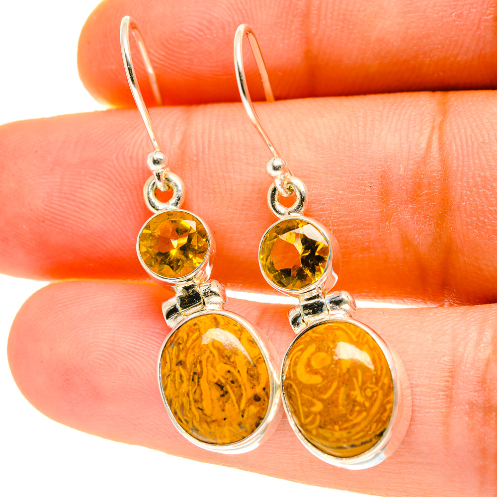 Palm Wood Japer Earrings handcrafted by Anasilvercos - EARR417018