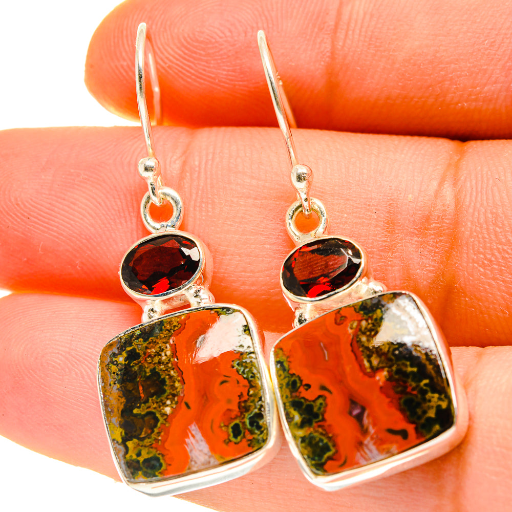 Moroccan Agate Earrings handcrafted by Anasilvercos - EARR417020