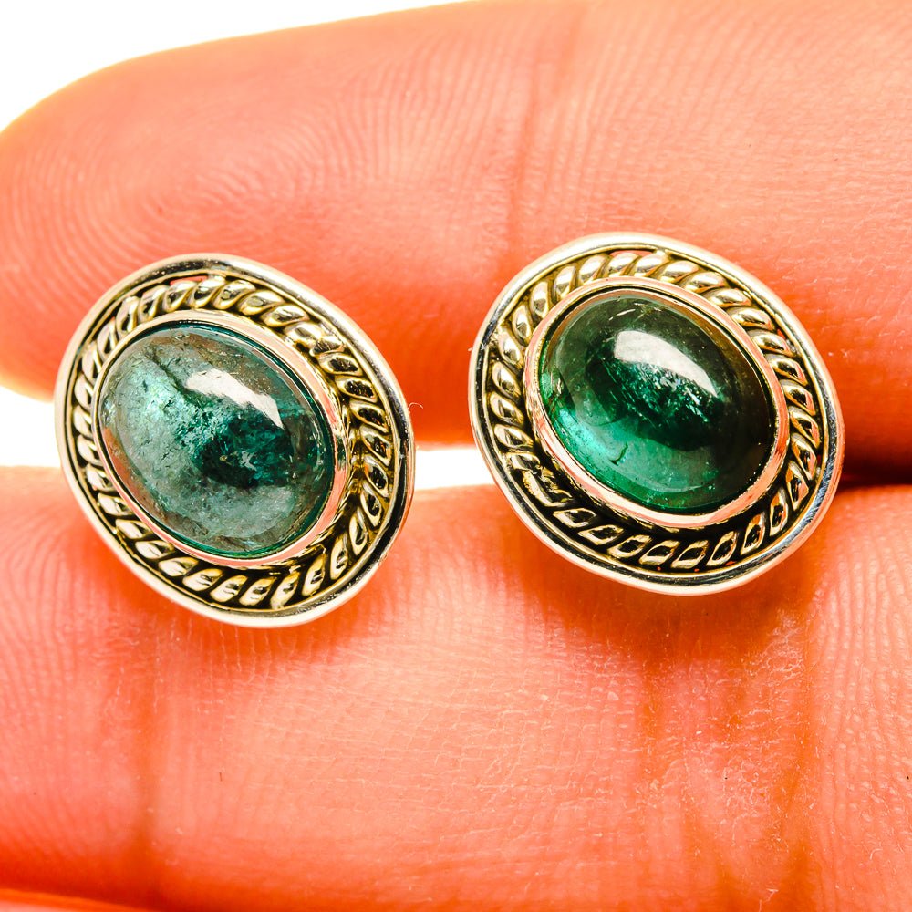 Green Tourmaline Earrings handcrafted by Anasilvercos - EARR417026