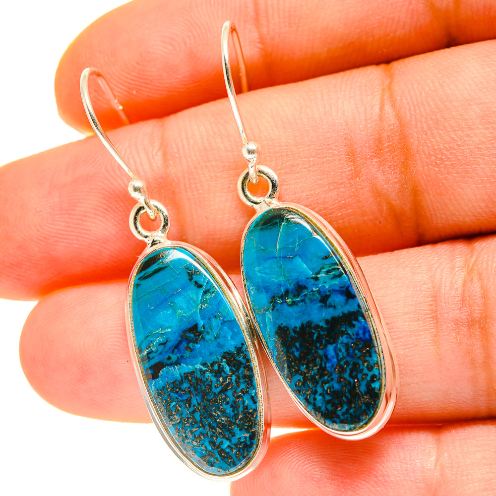 Shattuckite Earrings handcrafted by Anasilvercos - EARR417029