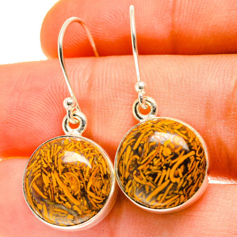 Palm Wood Jasper Earrings handcrafted by Anasilvercos - EARR417044