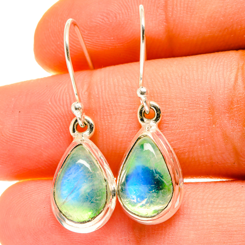 Green Moonstone Earrings handcrafted by Anasilvercos - EARR417053