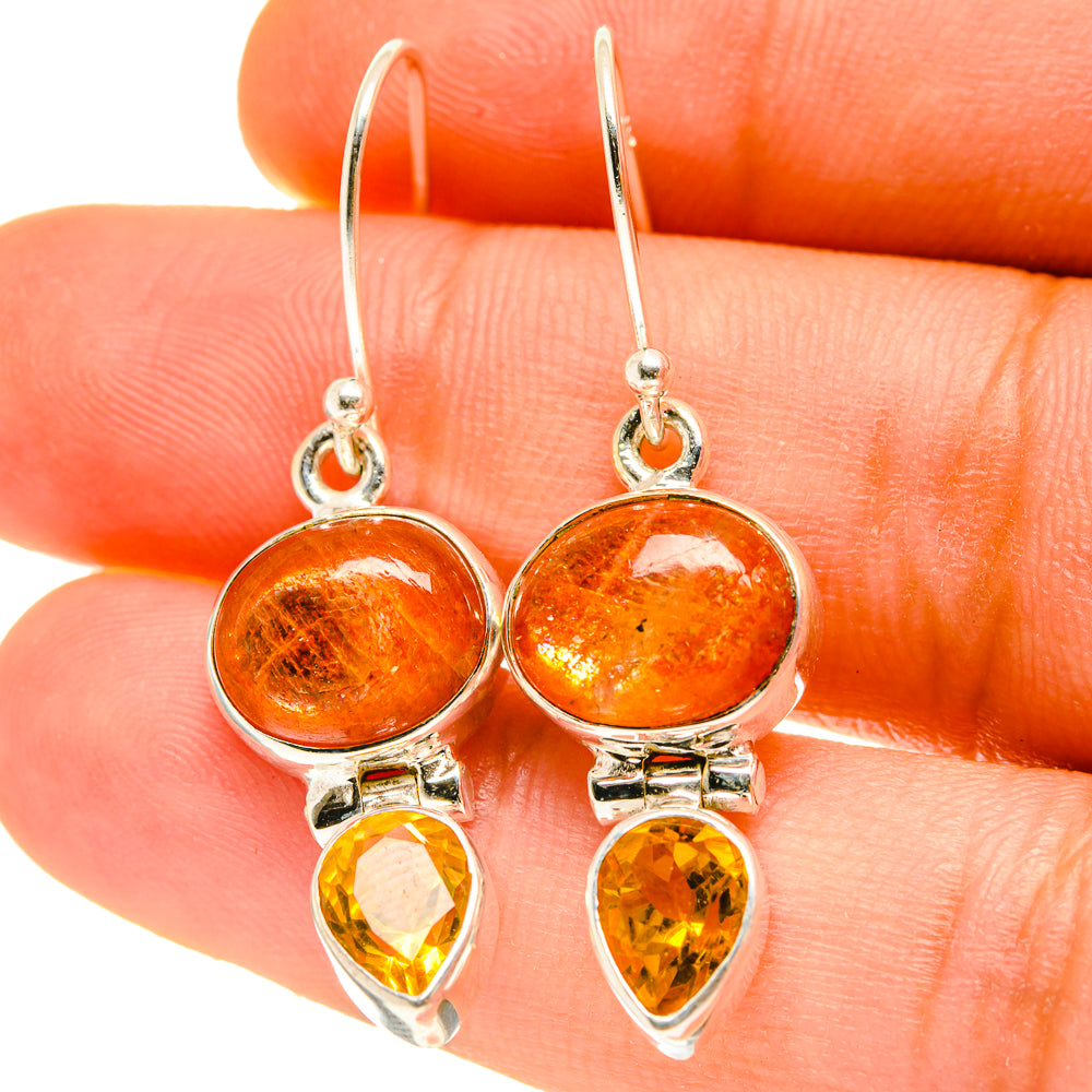 Sunstone Earrings handcrafted by Anasilvercos - EARR417055