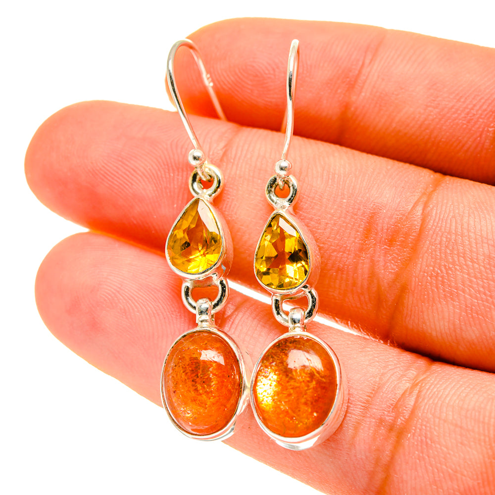 Sunstone Earrings handcrafted by Anasilvercos - EARR417060