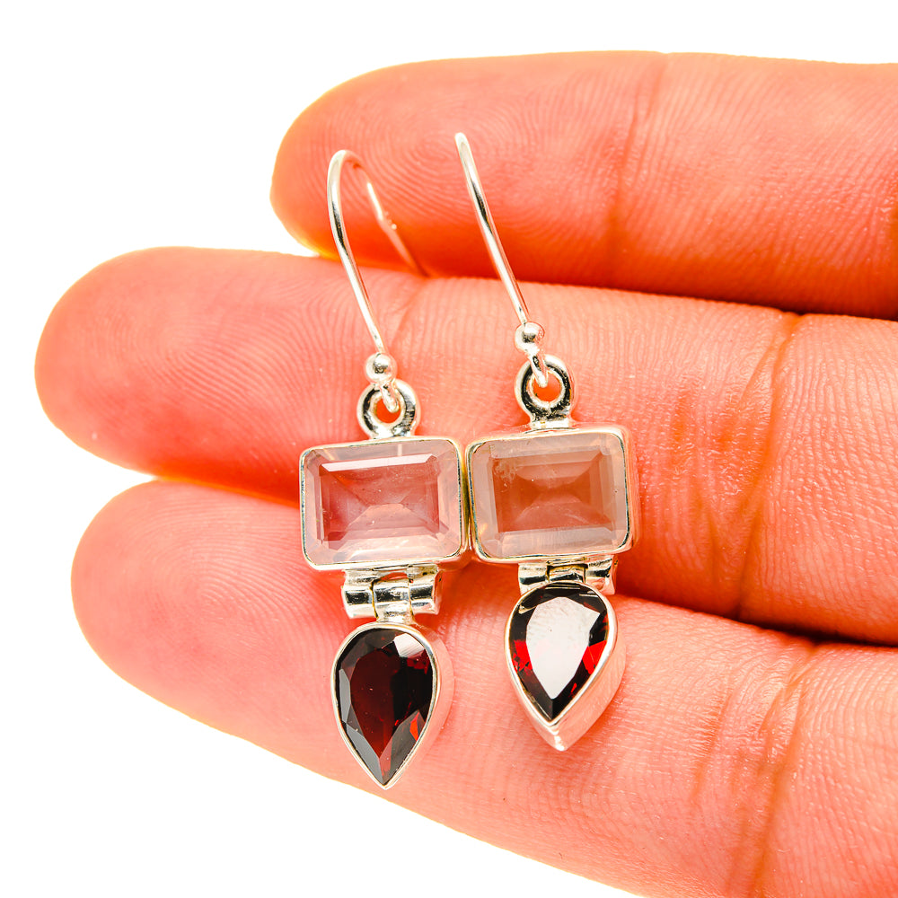 Rose Quartz Earrings handcrafted by Anasilvercos - EARR417061