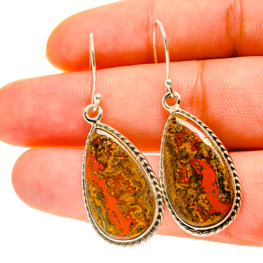 Moroccan Agate Earrings handcrafted by Anasilvercos - EARR417064
