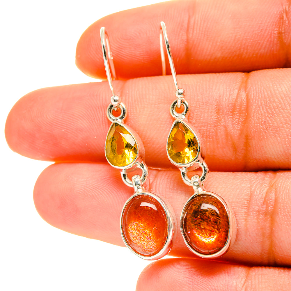 Sunstone Earrings handcrafted by Anasilvercos - EARR417065