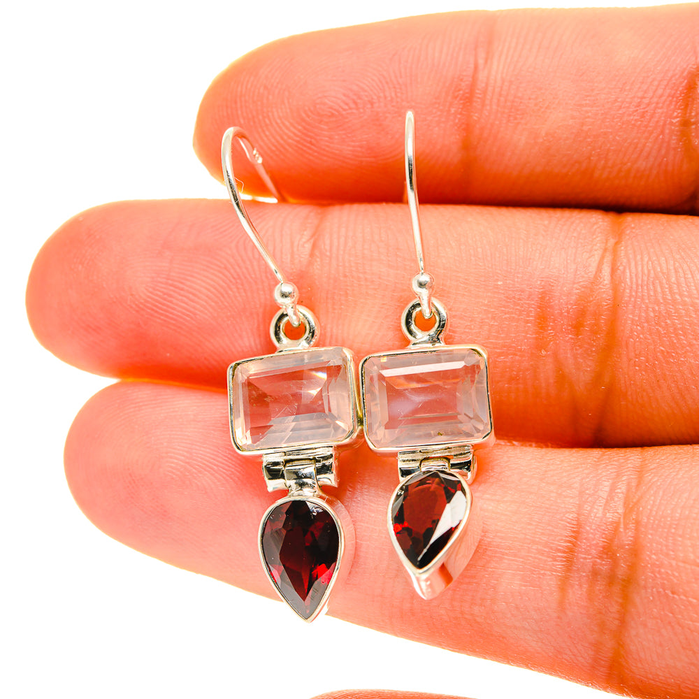 Rose Quartz Earrings handcrafted by Anasilvercos - EARR417084