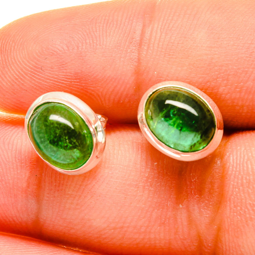 Green Tourmaline Earrings handcrafted by Anasilvercos - EARR417085