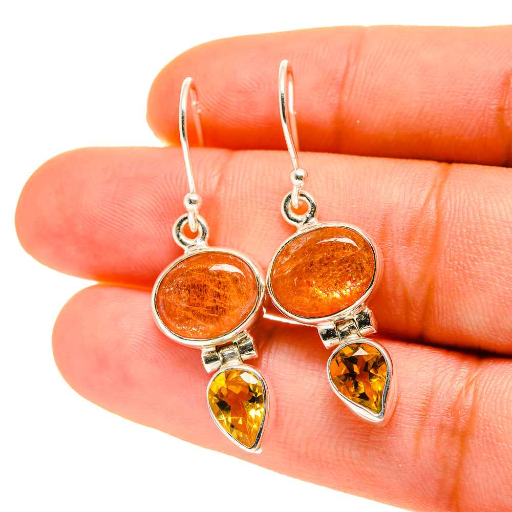 Sunstone Earrings handcrafted by Anasilvercos - EARR417091