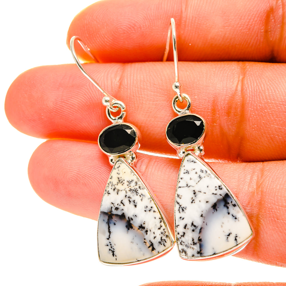 Dendritic Opal Earrings handcrafted by Anasilvercos - EARR417093