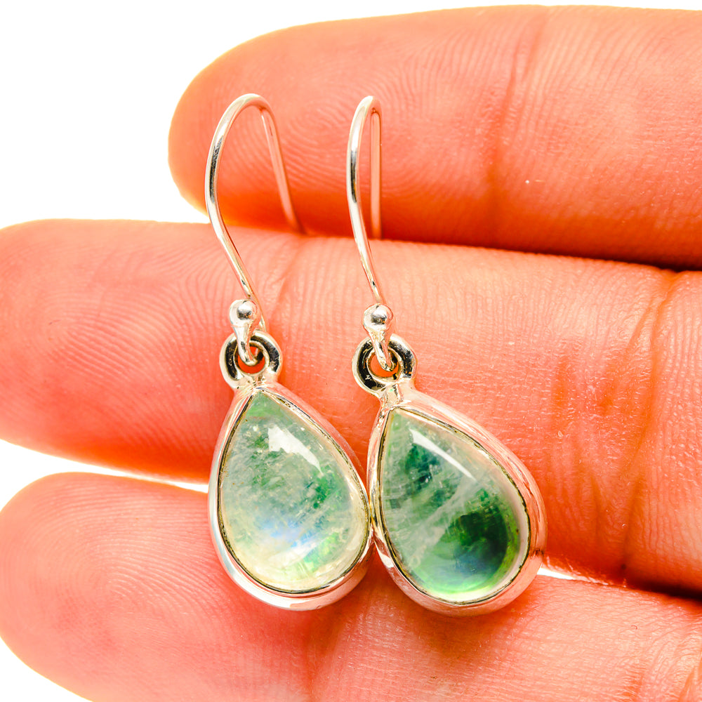 Green Moonstone Earrings handcrafted by Anasilvercos - EARR417101