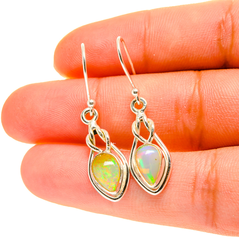 Ethiopian Opal Earrings handcrafted by Anasilvercos - EARR417105