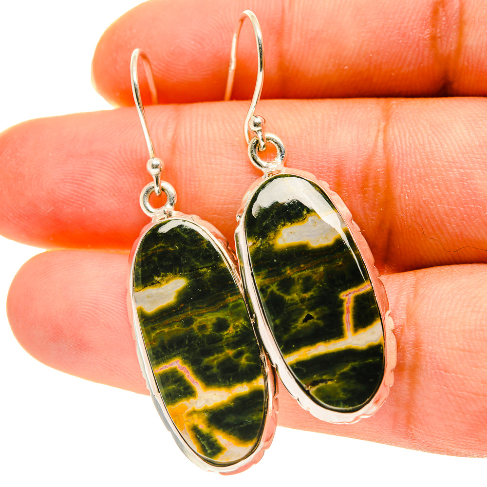 Ocean Jasper Earrings handcrafted by Anasilvercos - EARR417118
