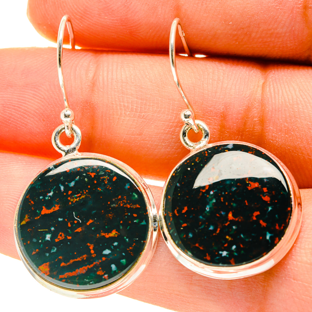 Bloodstone Earrings handcrafted by Anasilvercos - EARR417140