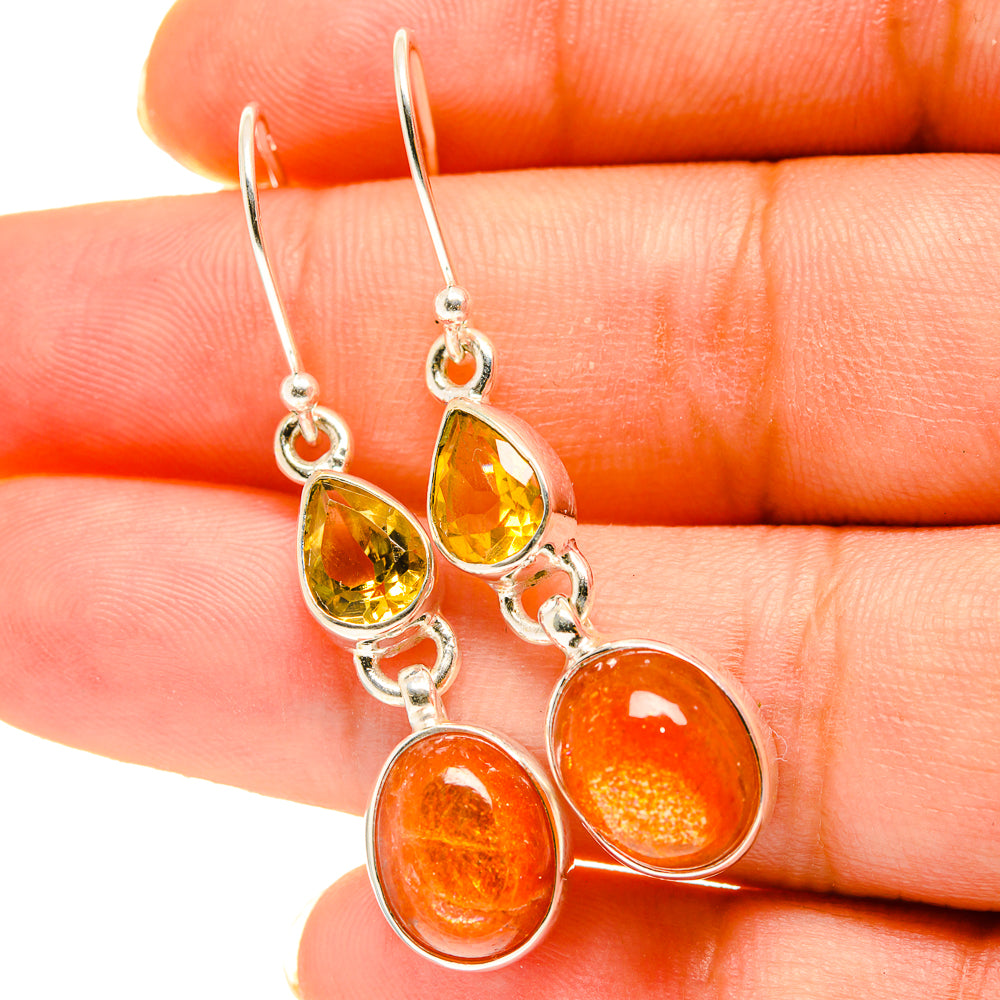 Sunstone Earrings handcrafted by Anasilvercos - EARR417170