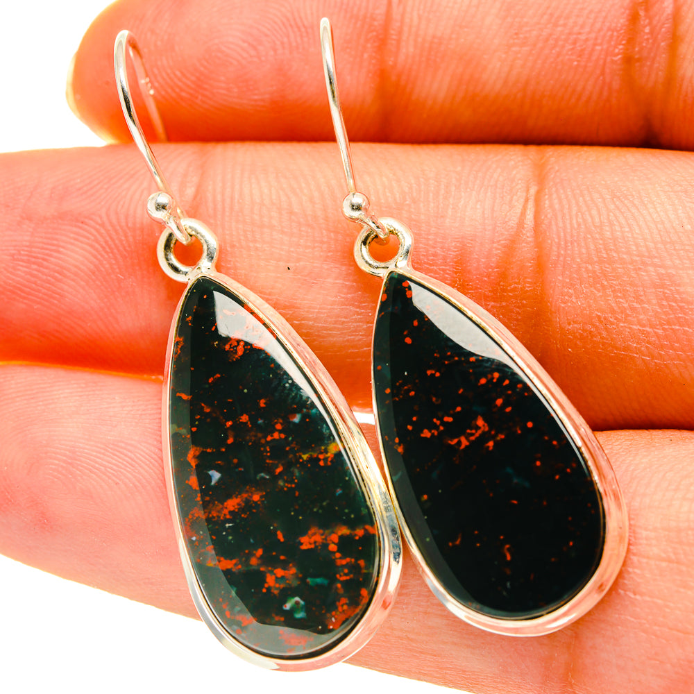 Bloodstone Earrings handcrafted by Anasilvercos - EARR417171