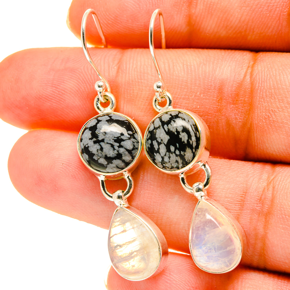 Rainbow Moonstone Earrings handcrafted by Anasilvercos - EARR417172