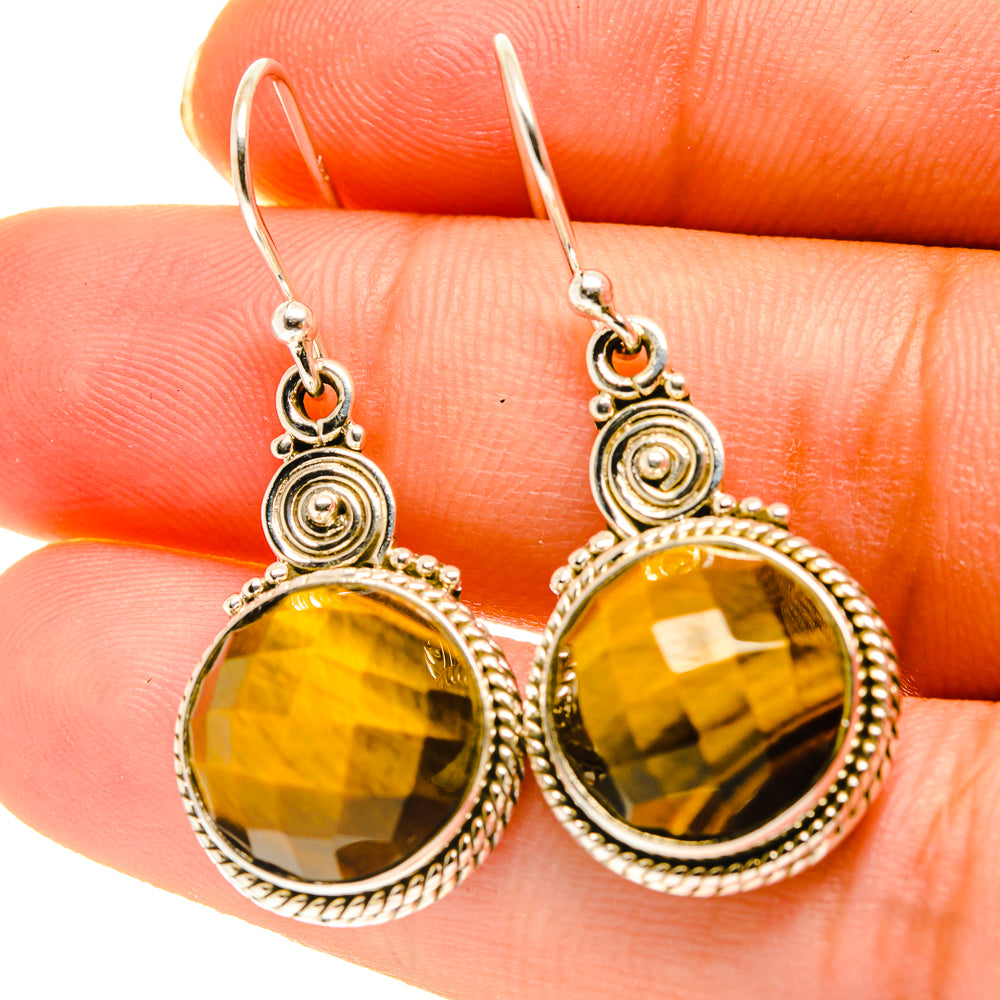 Tiger Eye Earrings handcrafted by Anasilvercos - EARR417174