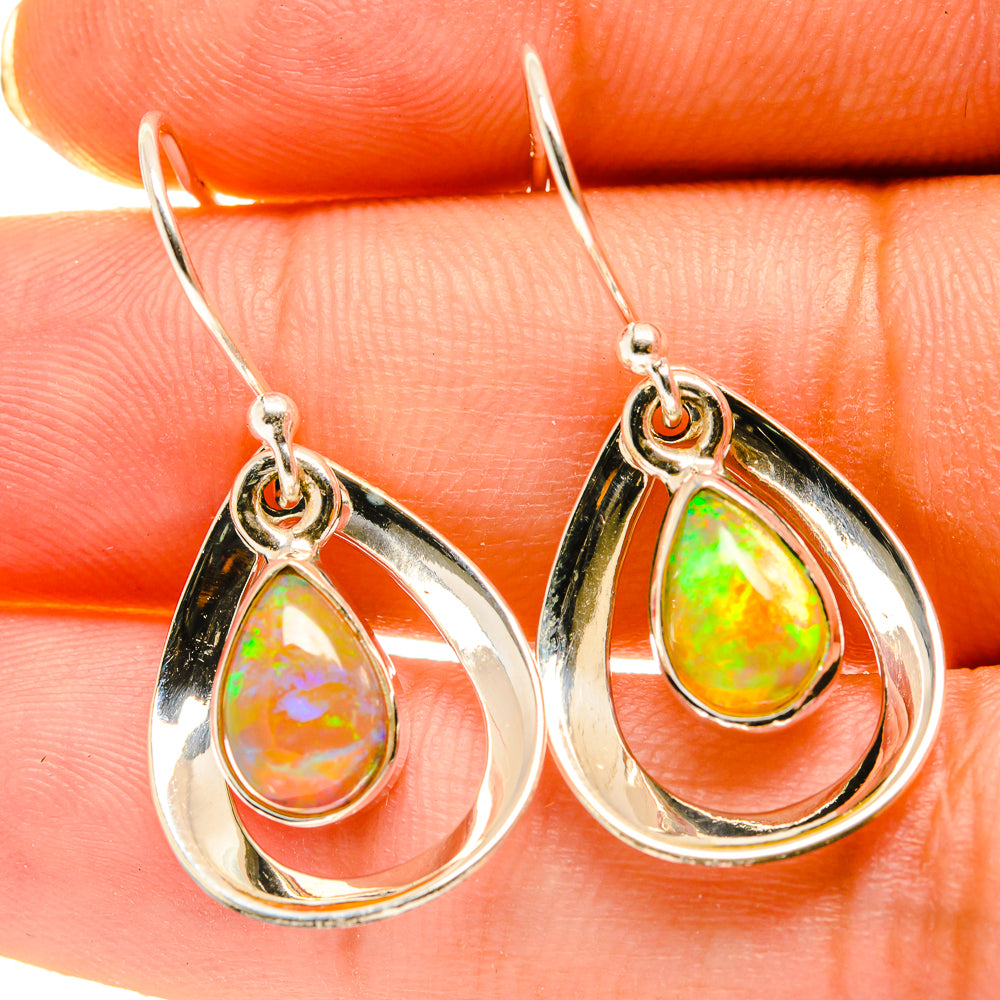 Ethiopian Opal Earrings handcrafted by Anasilvercos - EARR417177