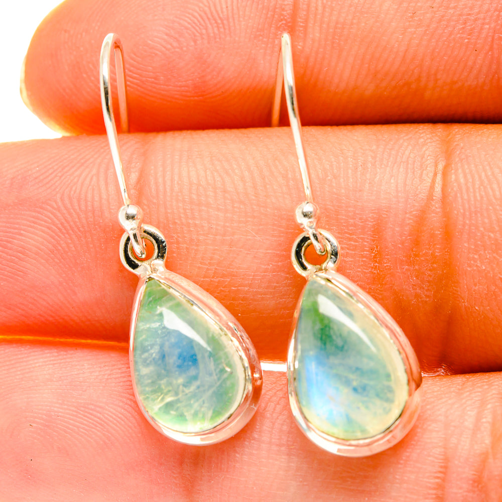Green Moonstone Earrings handcrafted by Anasilvercos - EARR417179