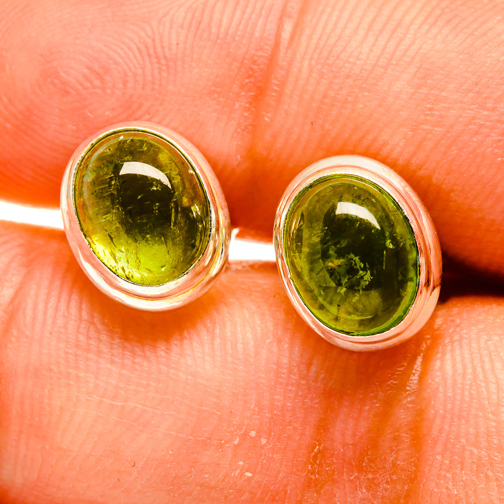 Green Tourmaline Earrings handcrafted by Anasilvercos - EARR417185