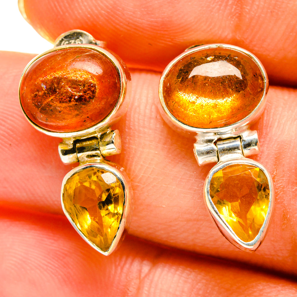 Sunstone Earrings handcrafted by Anasilvercos - EARR417192