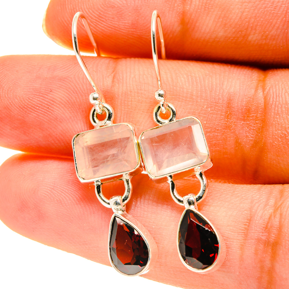 Rose Quartz Earrings handcrafted by Anasilvercos - EARR417199