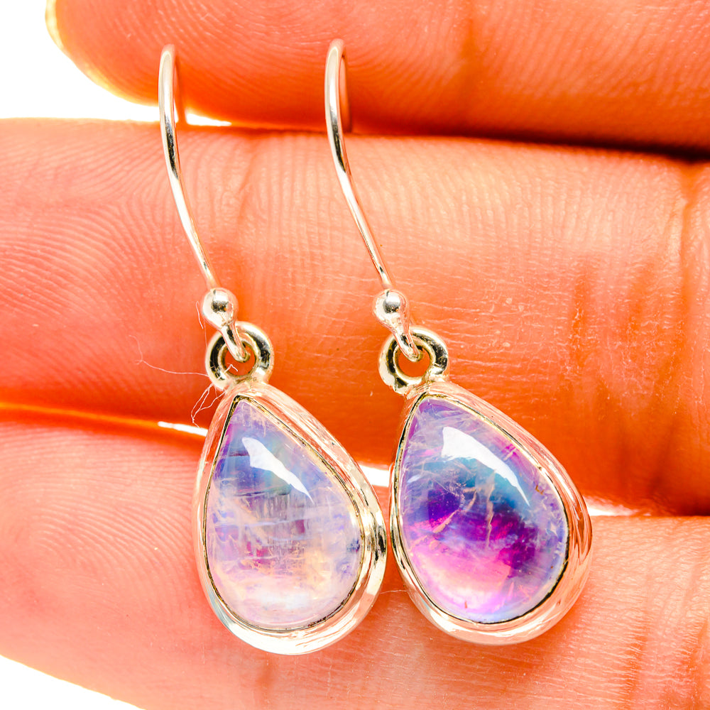 Rainbow Moonstone Earrings handcrafted by Anasilvercos - EARR417204