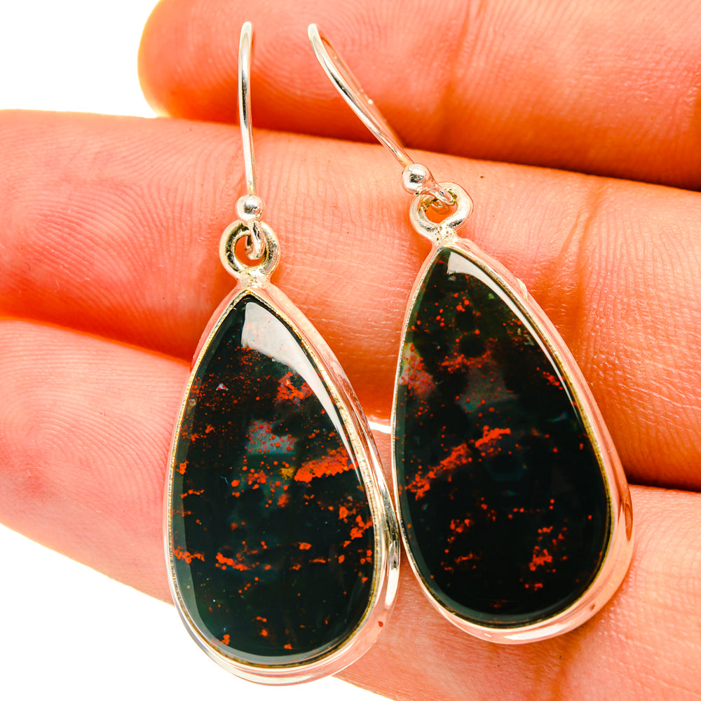 Bloodstone Earrings handcrafted by Anasilvercos - EARR417212