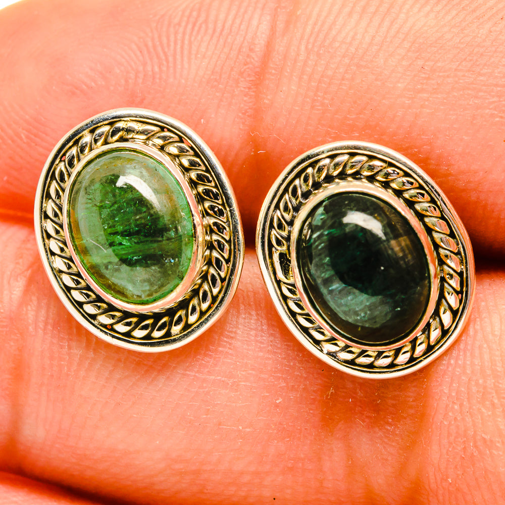 Green Tourmaline Earrings handcrafted by Anasilvercos - EARR417214