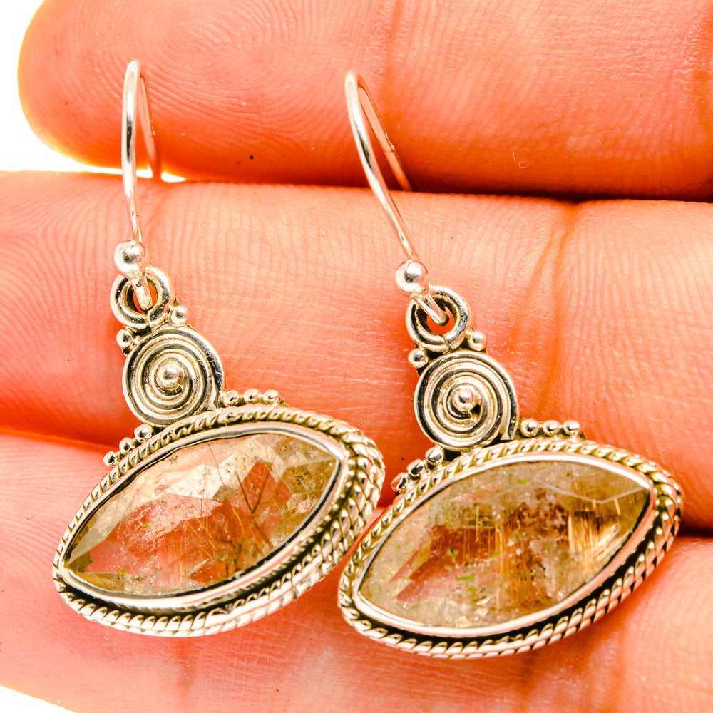 Rutilated Quartz Earrings handcrafted by Anasilvercos - EARR417220