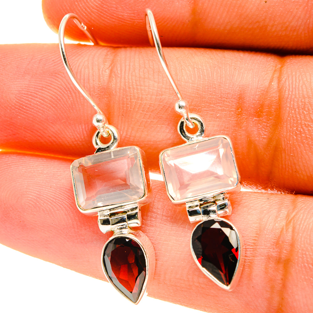 Rose Quartz Earrings handcrafted by Anasilvercos - EARR417235