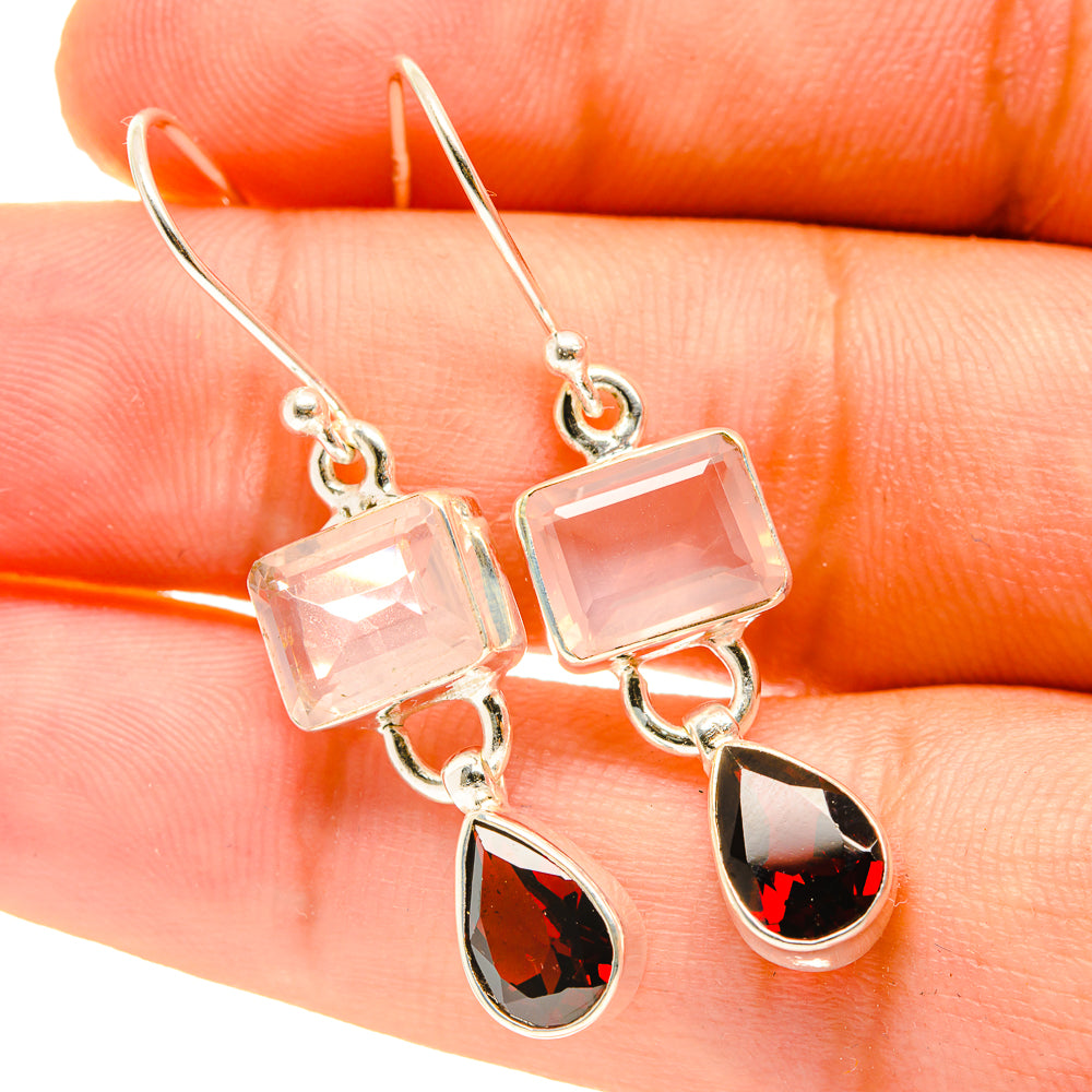 Rose Quartz Earrings handcrafted by Anasilvercos - EARR417270