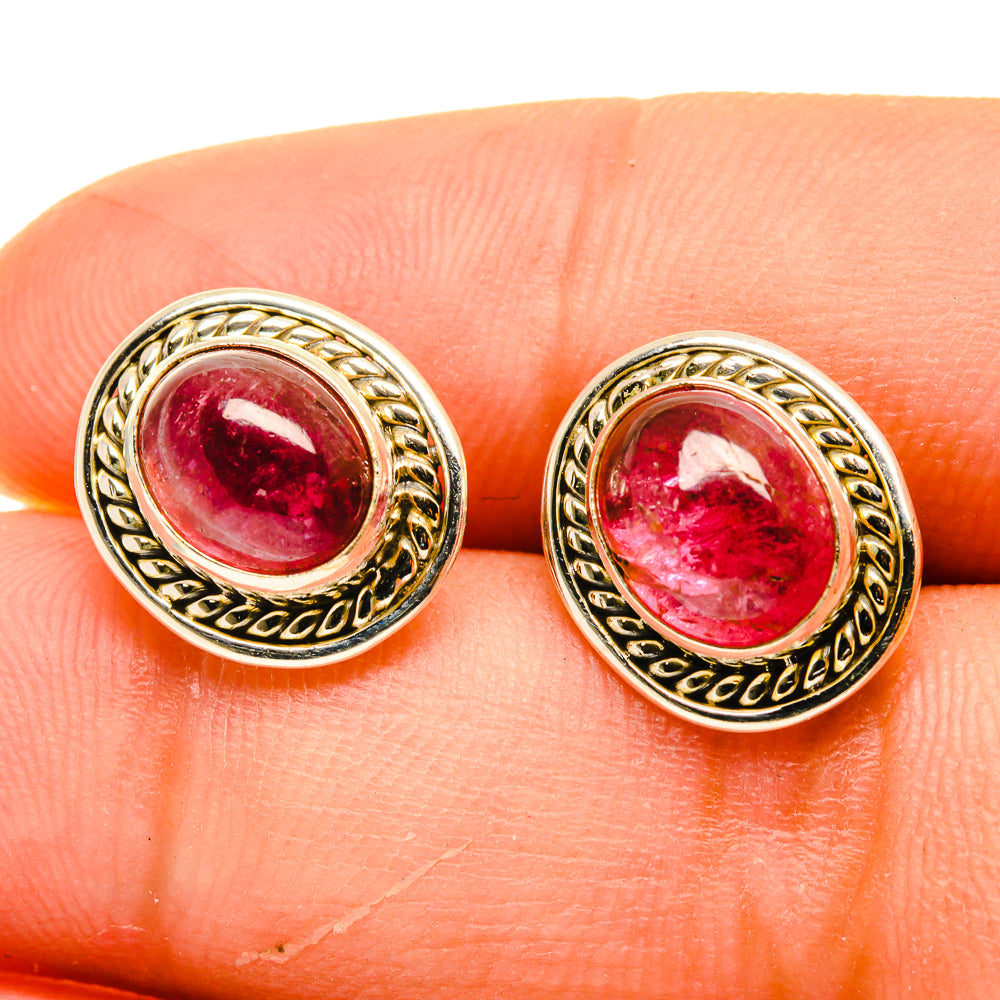 Pink Tourmaline Earrings handcrafted by Anasilvercos - EARR417278