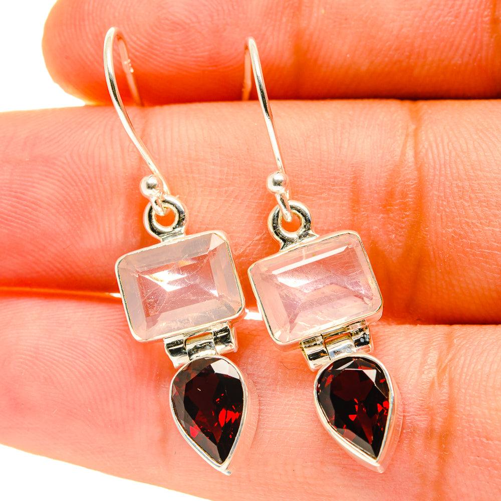 Rose Quartz Earrings handcrafted by Anasilvercos - EARR417283