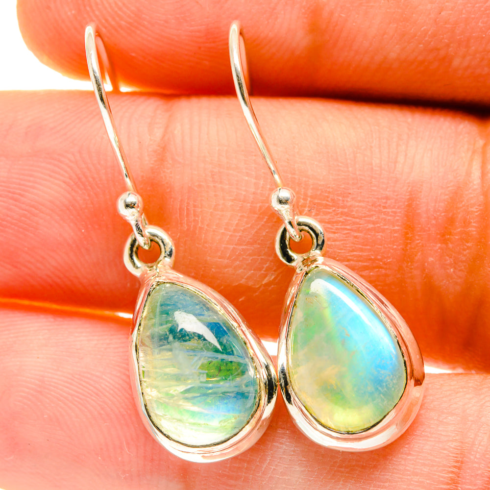 Green Moss Agate Earrings handcrafted by Anasilvercos - EARR417304